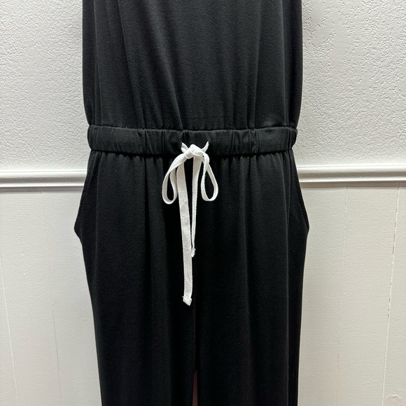 New! Women’s Sz Med Black Sleeveless Romper w/Elastic Waist & Snap Closure, V572 - Picture 8 of 15